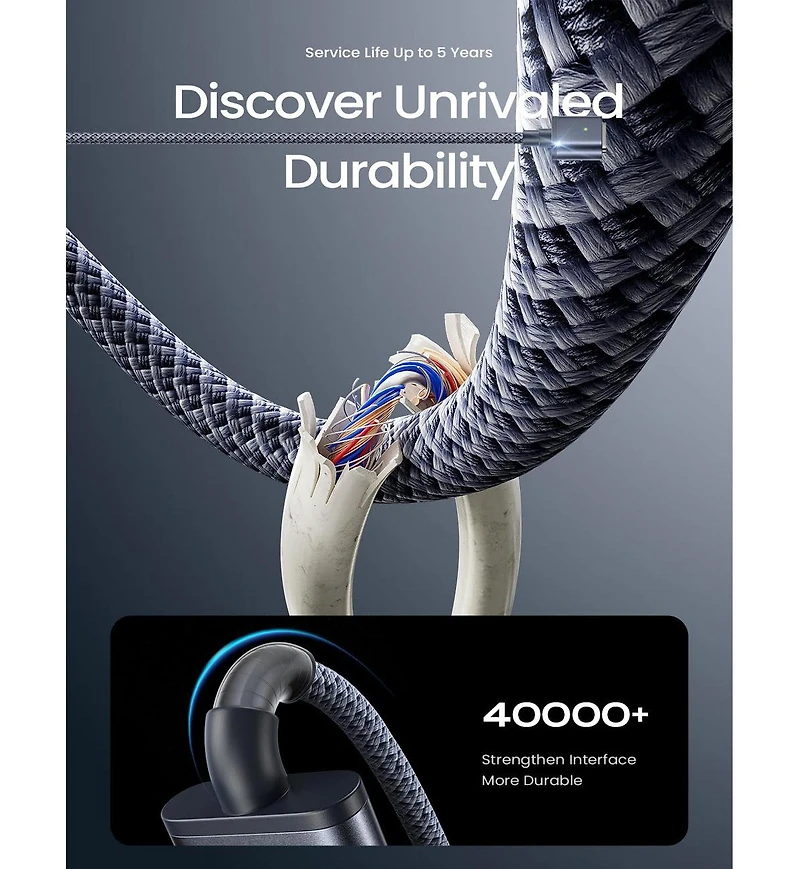 Lisen Usb-c to Magnetic 3 Cable 3.3 ft, 140W Fast Charging Cord for MacBook Charger, Compatible with MacBook Pro and Air, Midnight