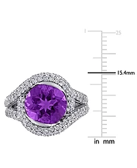 Macy's Blue Topaz (3 ct. t.w.) and White (1-3/8 Ring Sterling Silver (Also Available Citrine & Amethyst)