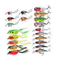 Gnuadz Fishing Lures Kit Minnow Popper Crank Baits Hooks