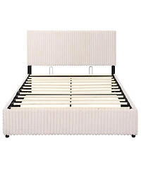 Slickblue Queen Lift Up Storage Bed with Wooden Slat Support