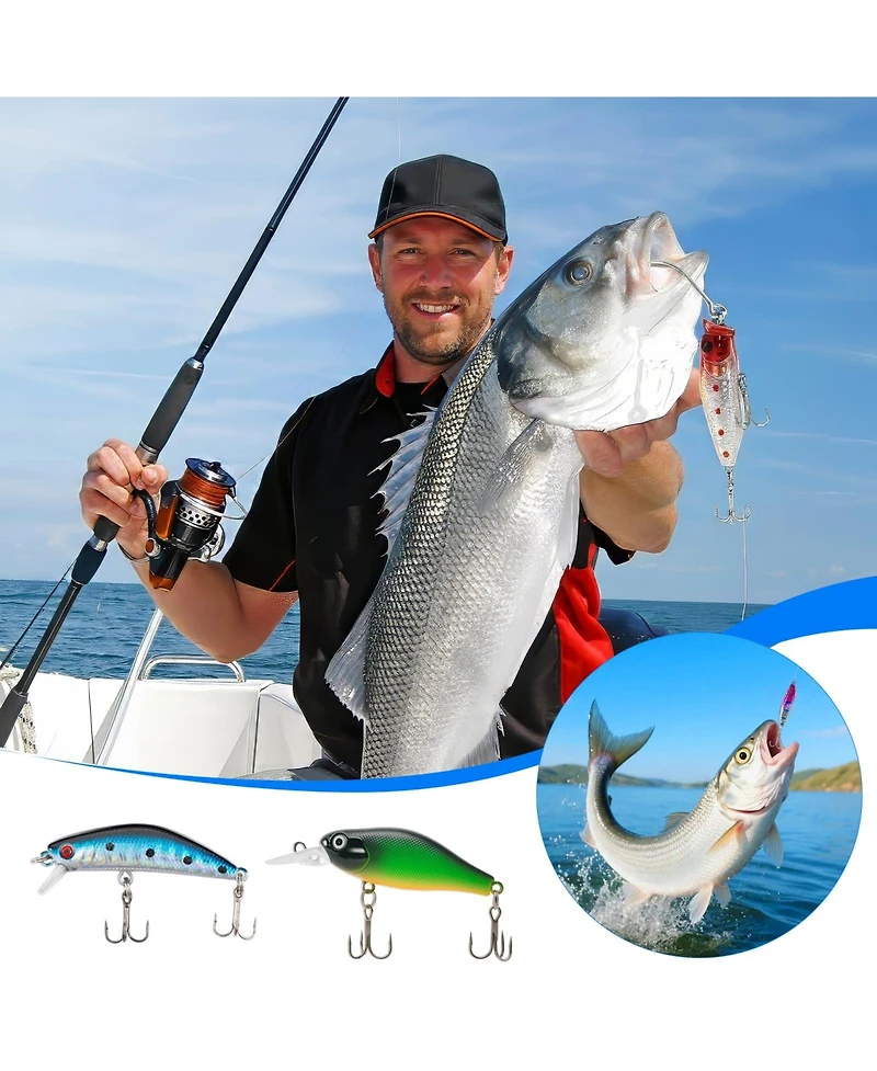 Gnuadz 24-piece Fishing Lure Kit Bass Lures Tackle Box Gift