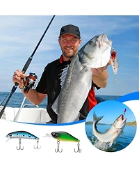 Gnuadz 24-piece Fishing Lure Kit Bass Lures Tackle Box Gift