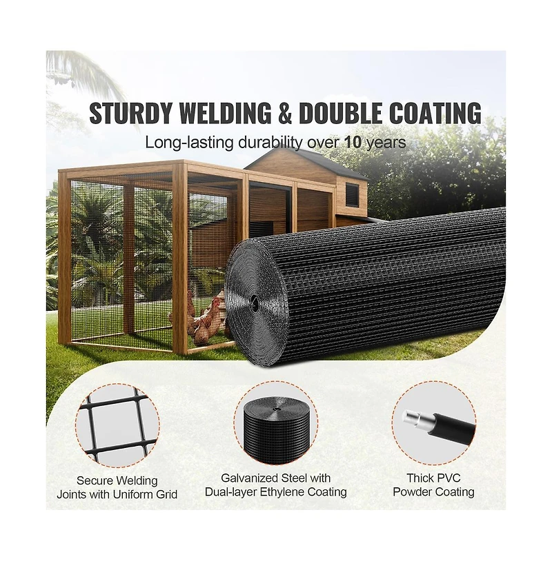 Sugift Galvanized Hardware Cloth 19 Gauge Welded Wire Mesh Roll