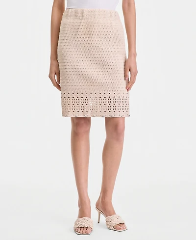 I.n.c. International Concepts Women's Studded Cotton Crochet Sweater Skirt, Macy's Exclusive