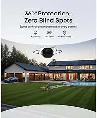 eufy SoloCam E42 4-Cam Kit + HomeBase S380, 4K Solar Wireless Outdoor, Ai Tracking, Pan/Tilt, Strobe, Face Id, 16TB Local