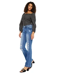 KanCan Women's Bernadette Mid Rise Bootcut Jeans