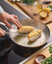 Anolon Nouvelle Copper Stainless Steel 12" French Skillet & Lid