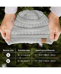 KeaBabies 3pk Warmzy Baby Beanies, 0-36 months Hats, Winter Hat for Newborn, Infant, Toddlers, Boys, Girls