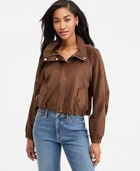 On 34th Women's Faux-Suede High Collar Utility Jacket, Macy's Exclusive