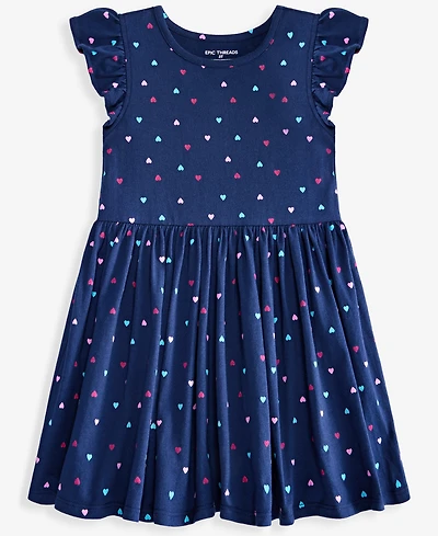 Epic Threads Toddler Girls' 12M-5T Heart-Print Cotton Dress, Macy's Exclusive