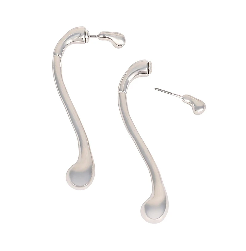 Women's The Back-Drip Drop Earrings - Metallic Silver