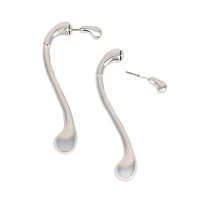 Women's The Back-Drip Drop Earrings - Metallic Silver