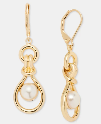 Anne Klein Imitation Pearl Linked Drop Earrings