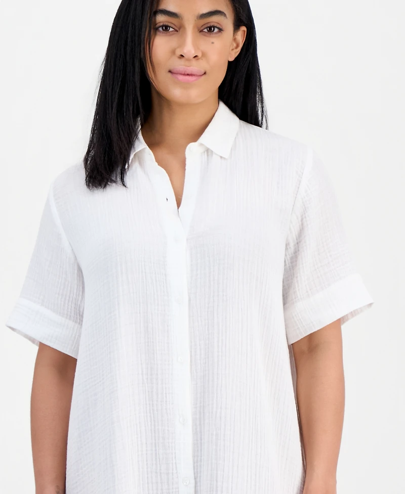 Eileen Fisher Women's Cotton Classic Collar Shirtdress