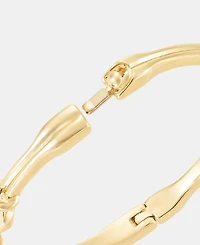 Anne Klein Gold-Tone Link Faux-Pearl Open Hinge Bracelet