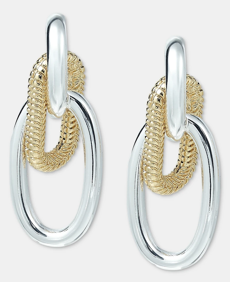 Anne Klein Two-Tone Drama Chain Doorknocker Earrings