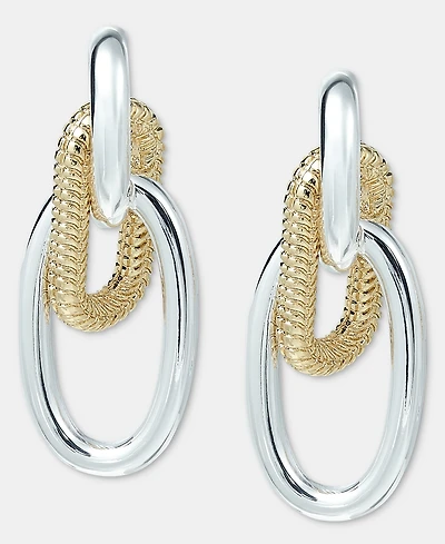 Anne Klein Two-Tone Drama Chain Doorknocker Earrings