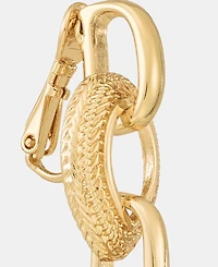 Anne Klein Gold-Tone Rope Linked Double Drop Ez Comfort Clip Earrings