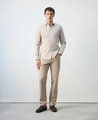 Mango Men's Slim Fit Striped Cotton Shirt