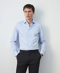Mango Men's Slim Fit Striped Cotton Shirt