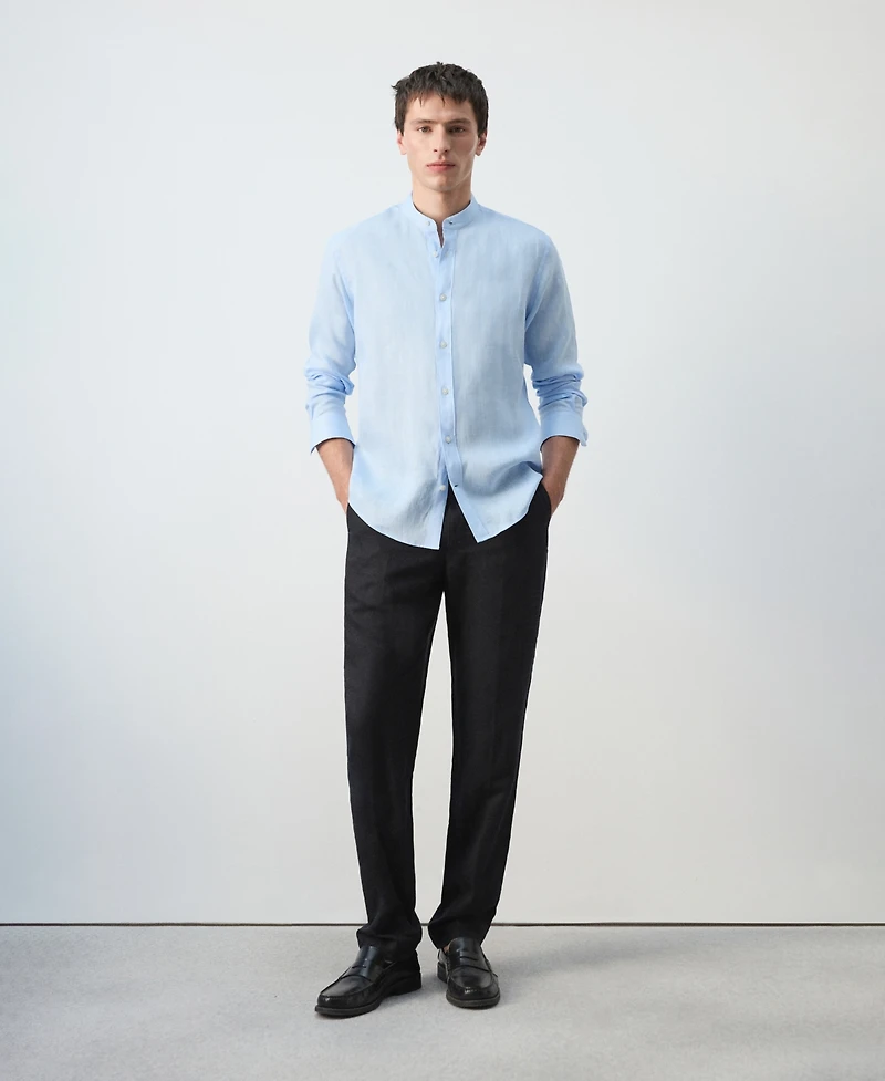 Mango Men's Mao Collar Shirt