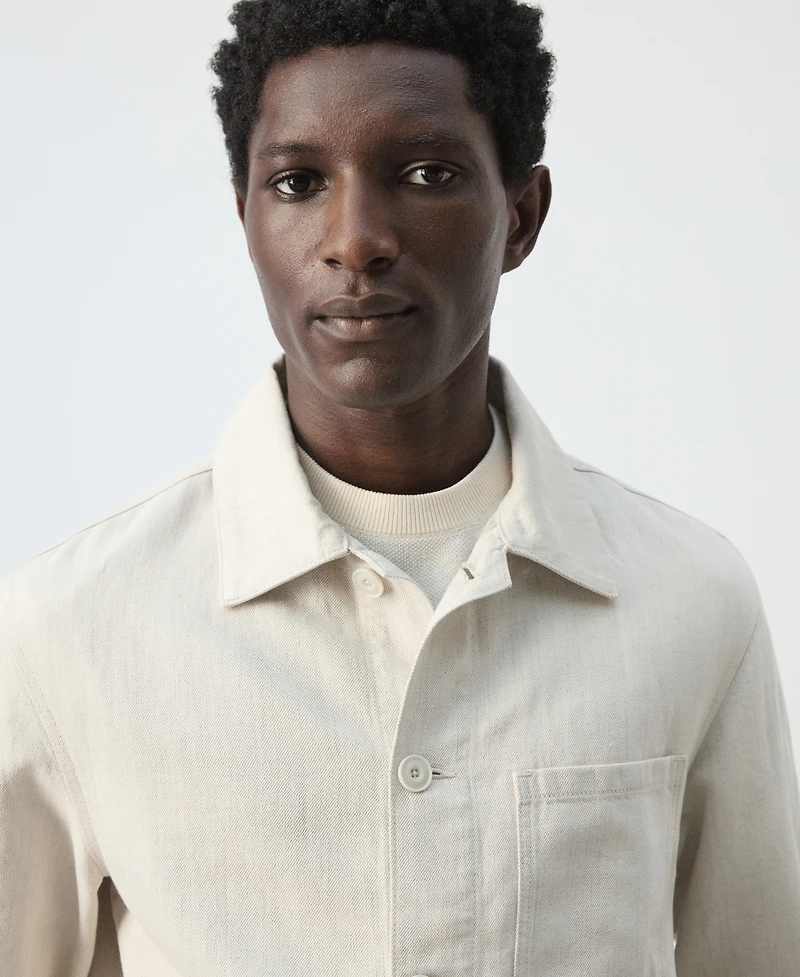 Mango Men's Cotton-Linen Denim Jacket