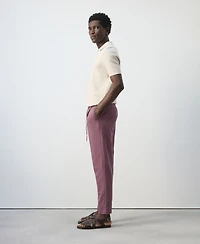 Mango Men's Slim-Fit Cropped Cotton-Linen Pants