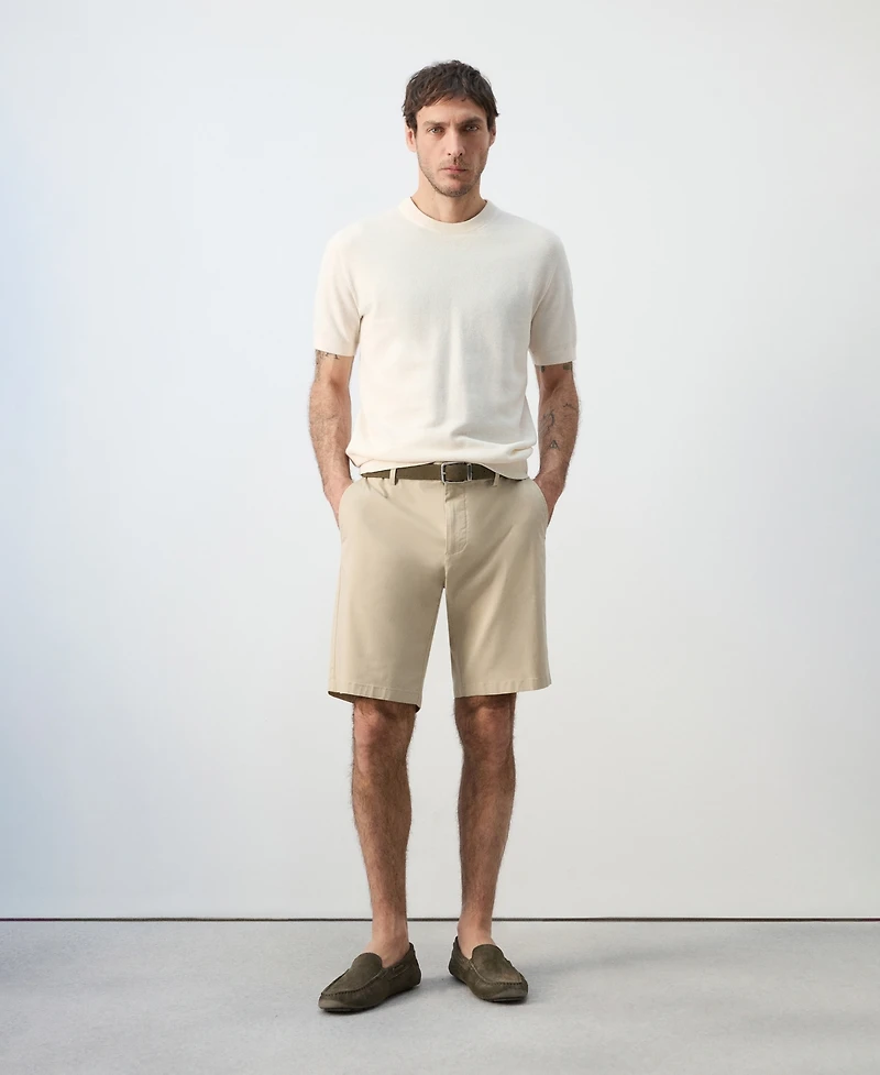 Mango Men's Slim-Fit Chino Cotton 10.12" Bermuda Shorts