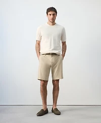 Mango Men's Slim-Fit Chino Cotton 10.12" Bermuda Shorts