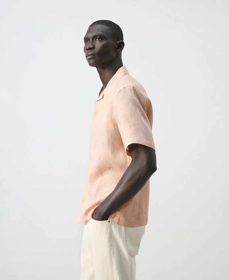Mango Men's Bowling-Collar Shirt