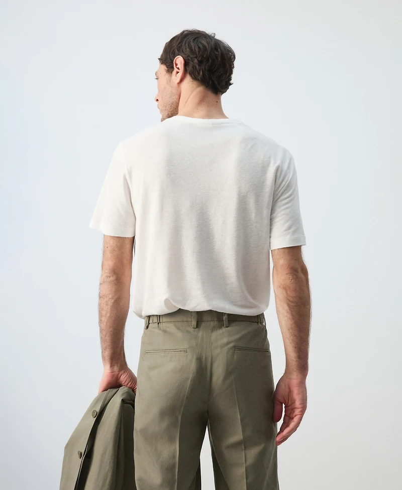 Mango Men's Linen Slim-Fit T-Shirt