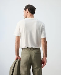 Mango Men's Linen Slim-Fit T-Shirt
