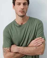 Mango Men's Linen Slim-Fit T-Shirt