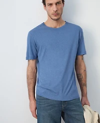 Mango Men's Linen Slim-Fit T-Shirt