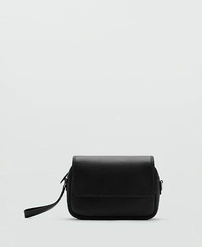 Mango Men's Leather Strap Bag