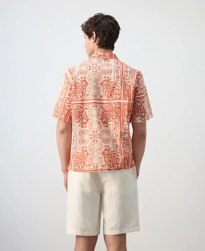 Mango Men's Printed Cotton Shirt