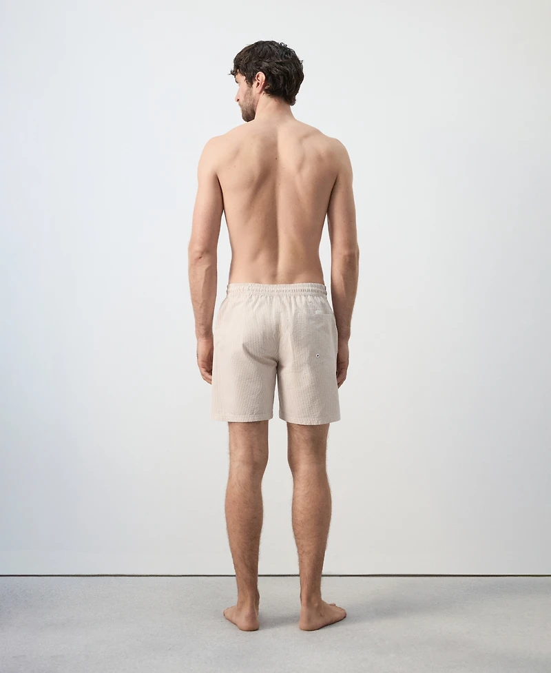 Mango Men's Seersucker Swimming Trunks