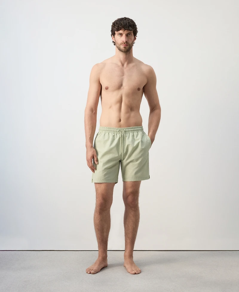 Mango Men's Seersucker Swimming Trunks