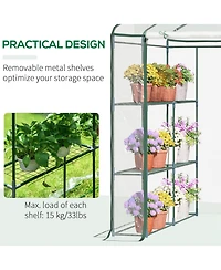 Outsunny 56" x 56" x 77" Outdoor Walk-In house with 3 Shelves,