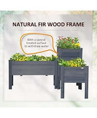 Outsunny Raised Garden Bed Set of 3 for Backyard,