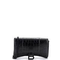 Pre-Owned Balenciaga Hourglass Chain Wallet Embossed Leather