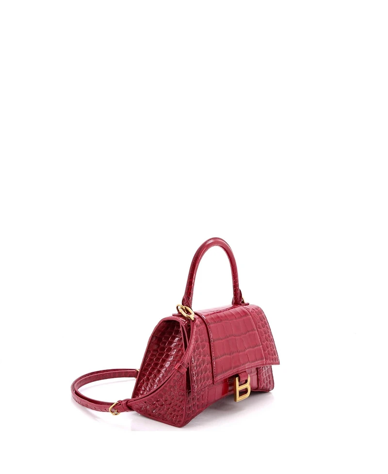 Pre-Owned Balenciaga Hourglass Top Handle Bag Embossed Leather
