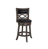 New Classic Furniture Manchester Wood Swivel Counter Stool with Pu Seat