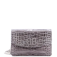 Pre-Owned Balenciaga Small Bb Chain Round Shoulder Bag Embossed Leather