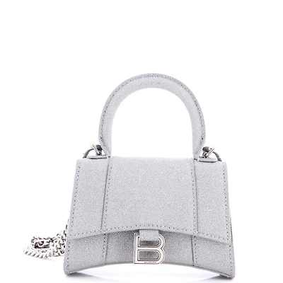 Pre-Owned Balenciaga Mini Hourglass Top Handle Bag Glitter Leather