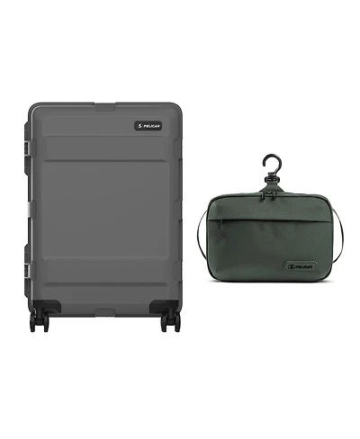 Pelican Atx 25" Waterproof Wheeled Check-In Travel Hard Case, Charcoal, with DK5 ModPak Toiletry Bag
