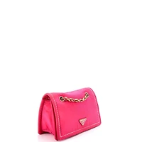 Pre-Owned Prada Medium Padded Chain Flap Bag Tessuto
