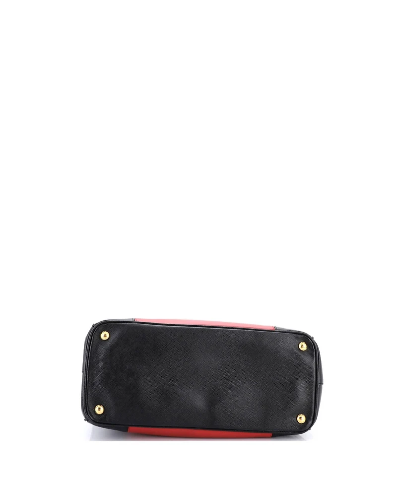 Pre-Owned Prada Medium Bicolor Double Zip Lux Tote Saffiano Leather
