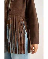 Nasty Gal Women's Real Suede Fringe Jacket