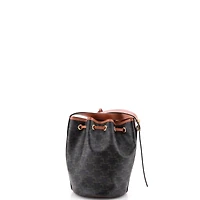 Pre-Owned Celine Small Drawstring Bucket Bag Triomphe Coated Canvas